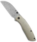 Kansept Knives Convict Frame Lock Knife Bronze Titanium (3.3" Damascus) K1023B4