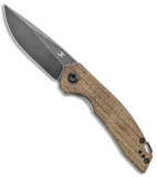 Kansept Knives Mini Accipiter Liner Lock Knife Brown Micarta (2.8" Black SW)