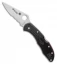 Spyderco Delica 4 Thin Red Line Knife Black FRN (2.9" Serr Satin) C11FPSBKRD