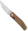 GiantMouse Vox/Anso ACE Clyde Liner Lock  Knife Brown Micarta (3" Stonewash)