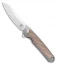 Kizer Clutch Frame Lock Knife Natural Micarta  (3.39" Satin) Ki4556A3