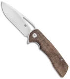 Kansept Knives Kryo Liner Lock Knife Brown Micarta (3.6" Satin) T1001A1