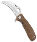 Honey Badger Knives Small Claw Serrated Tan FRN (2.75" Satin) HB1152