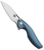 Bestech Knives Isham Reticulan Frame Lock Knife Blue Ti (2" Satin) BT1810B