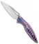 Rike Knife Thor6 Frame Lock Flipper Knife Purple Titanium (3.25" Satin) RK1902-R