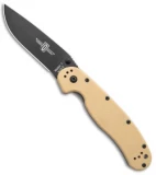 Ontario RAT Model 1 Liner Lock Knife Desert Tan (3.625" Black) 8846DT