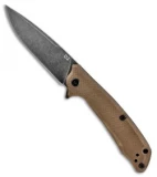ABKT Elite Desert Scavenger Liner Lock Knife Tan G-10 (3.5" Black Stonewash)