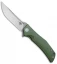 Bestech Knives Scimitar Liner Lock Knife Green G-10 (3.75" Satin, Gray)