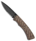 Browning Wihongi Liner Lock Knife Brown Micarta (3" Black Stonewash)