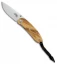 LionSteel Mini Olive Wood Liner Lock Knife (2.375" Satin) 8210 UL