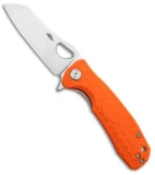 Honey Badger Knives Medium Flipper Wharncleaver Orange FRN (3.25" Satin)
