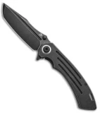 Kansept Knives Pretatout Tanto Frame Lock Knife Black/Ti (3.6" Black SW)