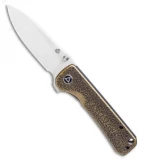 QSP Knife Hawk Liner Lock Knife Textured Brass (3.25" Satin)