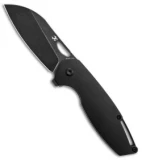 Kansept Knives Swan Model 6 Frame Lock Knife Black Titanium (3" Black SW)