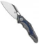 Bestech Knives Nogard Frame Lock Titanium/Blue Marble CF M390 (3.35" Two Tone)