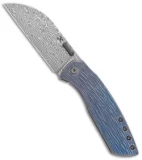 Kansept Knives Convict Frame Lock Knife Titanium Woodgrain (3.3" Damascus)