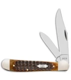 Case Copperhead Pocket Knife 3.875" Corn Cob Jigged Antique Bone 52833