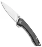 QSP Leopard Liner Lock Knife Black G-10 Carbon Fiber (3" Satin) QS135-A