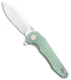 CJRB Mangrove Liner Lock Knife Natural Green G-10 (3.5" Stonewash)