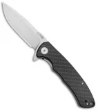 CJRB Cutlery Taiga Liner Lock Knife Carbon Fiber  (3.75" D2 Stonewash) J1903-CF