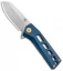 StatGear Slinger EDC Frame Lock Flipper Knife Blue (2.1" Stonewash)
