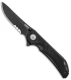 CRKT Seismic Deadbolt Lock Knife Black G-10 (4" Black Serr) 5401K