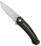 MKM Burnley Arvenis Liner Lock Flipper Knife Black G-10/Green Al (3.35" Satin)