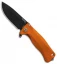 LionSteel SR-22A Flipper Integral Frame Lock Knife Orange Al (3.125" Black)