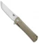 Bestech Knives Kendo Tanto Liner Lock Knife Tan G-10 (3.75" Satin)