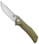 Bestech Knives Scimitar Liner Lock Knife OD Green G-10 (3.75" Satin, Gray)