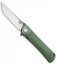 Bestech Knives Kendo Tanto Liner Lock Knife Green G-10 (3.75" Satin, Black)