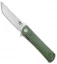 Bestech Knives Kendo Tanto Liner Lock Knife Green G-10 (3.75" Satin)