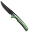 WE Knife Co. 704H Liner Lock Knife Green Ti (3.6" Black Stonewash)
