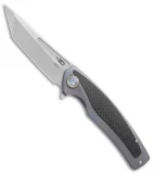 Bestech Knives Predator Tanto Knife Blue Ti/CF (3.6" Satin) BT1706A