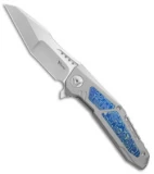 Reate K-3 Tanto Frame Lock Flipper Knife Ti/Mokuti (3.875" Satin)