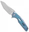 Rike Knife Thor3 Integral Frame Lock Flipper Knife Blue/Purple Ti (3.75" Satin)
