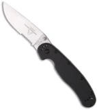 Ontario RAT Model 1 Liner Lock Knife Black (3.625" Satin Serr) 8849SS