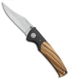Benchmark Liner Lock Folding Knife Wood Handle (3.125" Satin)