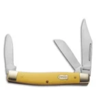 Old Timer Senior Three Blade Knife 3.75" Yellow Synthetic 8OTY