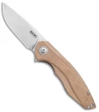 MKM Voxnaes Timavo Liner Lock Knife Natural Canvas  Micarta (2.87" SW)