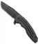 Jake Hoback Knives Husky Frame Lock Knife Black Ti/CF (3.75" Black)