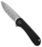 WE Knife Co. Elementum Frame Lock Black Titanium (3" Damascus)