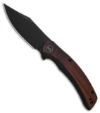 WE Knife Co. Snick Frame Lock Knife Black Ti/Cuibourtia Wood (3.5" Black SW)