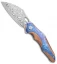 Bestech Knives Nogard Frame Lock Red Ti Knife Timascus Inlay  (3.5" Damascus)