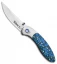 Brighten Blades BELIEVE Liner Lock Knife Blue Floral Aluminum (2.6" Satin)