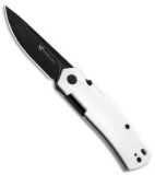 Steel Will Fjord Liner Lock Knife White G-10 (3.5" Black)