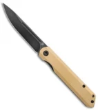Kansept Knives Prickle Liner Lock Knife Brass (3.5" Black)
