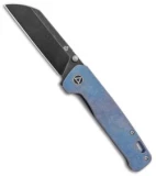 QSP Penguin Frame Lock Knife Blue Titanium (3.1" Black)