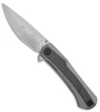 Kansept Knives Kratos Frame Lock Knife Carbon Fiber/Ti (3.75" Damascus)