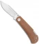 Kansept Knives Swan Wedge Lockback Knife Brown Micarta (2.5" Stonewash)